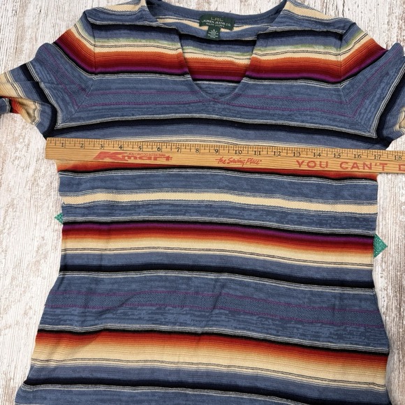 Lauren Ralph Lauren Striped Western Shirt, Cowboy Southwestern Sz S Cotton - Picture 8 of 8